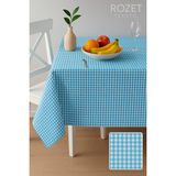 Rozet Tekstil Çok Amaçlı Sofra Bezi Piknik Örtüsü Pötikare Pamuklu Dertsiz Masa Örtüsü (170 x 170 Cm) - Turkuaz