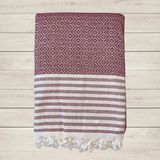 Rozet Tekstil Koltuk Kanepe Örtüsü Koruyucu | Koltuk Şalı | 170X200 | Çekyat Örtüsü | - 170 x 200 cm - Bordo - Beyaz
