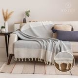 Rozet Tekstil Koltuk Kanepe Örtüsü Koruyucu | Koltuk Şalı | 170X200 | Çekyat Örtüsü | - 170 x 200 cm - Gri - Beyaz