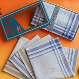 Rozet Tekstil Kutulu Kumaş Mendil 40X40 cm Düzine 12 Adet - Lacivert - Karışık