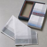 Rozet Tekstil Kutulu Kumaş Mendil 40X40 cm Düzine 12 Adet - Mavi - Gri - Beyaz