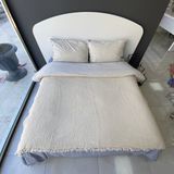 Rozet Tekstil Müslin Yatak Örtüsü/Pike 4 Katlı - 160 x 230 cm - Ekru