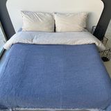 Rozet Tekstil Müslin Yatak Örtüsü/Pike 4 Katlı - 160 x 230 cm - Lacivert