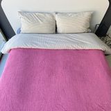 Rozet Tekstil Müslin Yatak Örtüsü/Pike 4 Katlı - 240 x 230 cm - Fuşya
