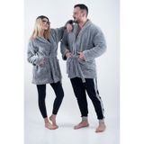 ROZET TEKSTİL Welsoft Polar Şalyaka Unisex Sabahlık Bornoz Kışlık Sıcak Peluş Renk Kırçıllı