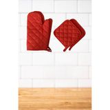 Rozet Tekstil Yanmaz ve Isıya Dayanıklı Fırın Eldiveni ve Tutacak (2 Eldiven, 2 Tutacak) Kır - Çok Renkli - 100 x 100 cm