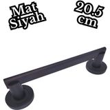 Rozetli Mat Siyah Çekme Kol 20.5 cm Sürgülü Kapı Kolu