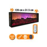 ROZIA Dekoratif Elektrikli Yapay Şömine - 120x31.5x16 Cm - Farklı Renk Modları,kumandalı, Bluetooth Ses