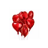 ROZIA Kırmızı Kalp Folyo Balon Set Kalpli Balon 70 Cm 10 Adet