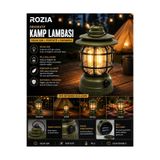 ROZIA Şarjlı Dekoratif Kamp Lambası LED Nostaljık Fener Gece Lambası Bahçe Balkon Kamp Aydınlatma