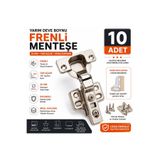 ROZIA Yarım Deve Boynu Frenli Menteşe Tam Açılır Gizli Dolap Menteşesi 10’lu Paket