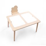 Rozitoys Montessori Ahşap Aktivite Masası Seti – Sandalyeli, 2 Saklama Bölmeli, Kapaklı Yüzey, Doğal Ahşap+Beyaz, 80x60x47 cm