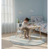 Rozitoys Montessori Ahşap Oyun Etkinlik Çalışma Masası Saklama Alanlı Mavi Sandalye ile Ergonomik Tasarım