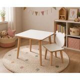 ROZİTOYS Montessori Çocuk Aktivite Masası Çalışma Masası, Ahşap Oyun Boyama Etkinlik Alanı, Unisex Çocuk Odası İçin (masa sandalye seti)