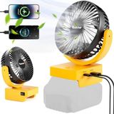 Rozlchar Taşınabilir Akülü Fan, DeWALT 18 V 20 V Pil, DCB182 DCB183 DCB205 DCB206 için çalışmak, USB A+C ile Fırçasız Motor Kamp Atölyesi ve Şantiye Için Hızlı Şarj (Pil Yok)
