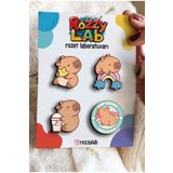 Rozzy Lab Capybara Set - Pin - Rozet - Broş - Yaka Çanta Aksesuar