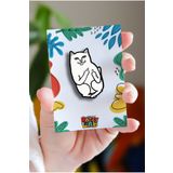 Rozzy Lab RIPNDIP Kedi - Rozet - Broş - Yaka Çanta Aksesuar