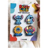 Rozzy Lab Stich & Lilo - 4lü Rozet set - Broş - Pin - Yaka Çanta Aksesuar
