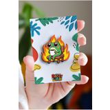 Rozzy Lab This is Fine No2 Ahşap Rozet - Pin - Rozet - Broş - Yaka Çanta Aksesuar