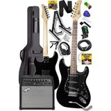 RPH-30BK-50AMP Black Elektro Gitar Seti 50 Watt Bluetooth Şarjlı Amfi Kulaklık Full Set