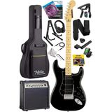 RPH-40BK-30AMP Full Black 30W Amfili Elektro Gitar Seti Hsh Manyetik Maple Klavye Üst Kalite