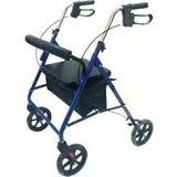 Rr-03 Çantalı Lüks Mavi Rolatör Alüminyum Katlanabilir