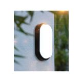 RRULTECH 20w Su Ve Nem Geçirmez Siyah Kasa Beyaz Işık 6500k Oval Banyo Balkon Iç Ve Dış Mekan Aydınlatma