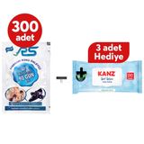 RS Ayakkabı ve Ayak Koku Önleyici Toz 10 gr 300 Adet - Kanz Islak Mendil 90 Yaprak 3'lü Hediyeli