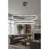 RS Collections Zümrüt Uzun Model 2 Katlı Salon - Oturma Odası Sarkıt LED Avizesi - 1 - Çok Renkli