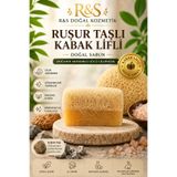 R&S Doğal Kozmetik Kabak Lifli Ruşur Taşlı Sabun - El Yapımı Peeling Etkili Cilt Temizleme Sabunu