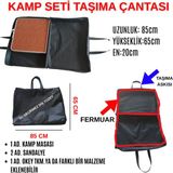 RS JANTİ STORE Kamp Seti Taşıma Çantası Su Geçirmez Masa Sandalye Çantası Dayanıklı & Fermuarlı 85x65x20 cm