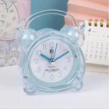 RS Mavi Kristal Alarm Saati, Yuvarlak Şeffaf Plastik, Analog, Pilli, Bip Alarmı, 9,8 cm, Yatak Odası ve Seyahat için