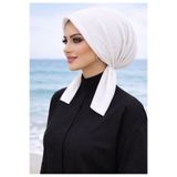 R&S modibone eşarp bone pamuklu kumaş kayma yapmaz ekru renk