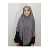 R&S Modibone Hazır Sufle Baglamalı Pratık Peceli Büyük Esarp Khimar Gri Renk