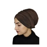 R&S Modibone Mayo Ve Tesettür Mayo Üstü Uyumlu Hijab Arkadan Baglamalı Bone Kahve
