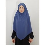 R&S Modibone Sufle Hazır Baglamalı Peceli Büyük Esarp Hıjap Hac ve Umre Icın Uygun - İndigo