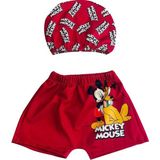 Rs Ramuni Erkek Çocuk Mayo Mickey Mouse Kırmızı Dijital Baskılı Bez Boneli Şort Deniz Havuz Mayosu - 6 - 7 Yaş