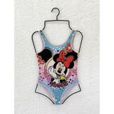 Rs Ramuni Kız Çocuk Mayo Minnie Mouse Mavi Dijital Baskılı Deniz Havuz Mayosu Çocuk Mayo - 11 - 12 Yaş