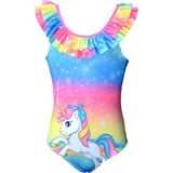 Rs Ramuni Kız Çocuk Mayo Renkli Unicorn - 9 - 10 Yaş