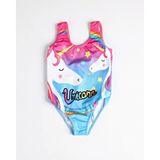 Rs Ramuni Kız Çocuk Mayo Unicorn Dijital Baskılı Deniz Havuz Mayosu - Pembe - 9 - 10 Yaş