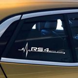 RS4 Yan Cam Sticker Oto Kapı Çıkartma Tuning oto 20 cm x 7 cm yazı 35