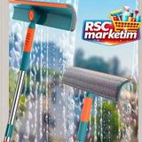 RSC Marketim 180 Derece Dönebilen Teleskopik Çift Taraflı Pratik Cam Silme Aparatı Uzayabilen Cam Silme Paspası - Yeşil
