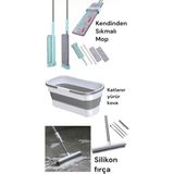 RSC Marketim Banyo Set / Kendinden Sıkmalı Mop / Kauçuk Uçlu Teleskopik Saplı Çekpas / Katlanır Yürür Kova Satıcının Ortalama Ürün Puanı 4.6 - Gri