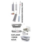 RSC MARKETİM Katlanır Kova /Kendinden Sıkmalı Mop - 1 Adet Yedek Mikrofiber Mop Bezi Hediyeli / Mop Tutacağı