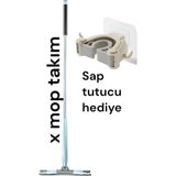 RSC Marketim x Mop Kelebek Mop Kendinden Sıkmalı Yeni Nesil Mop 360° Döner Başlıklı Yedek Bez Hediyeli / Sap Tutucu Hediye - Yeşil