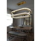 RSCOLLECTIONS 2 Katlı Masa Üstü Kristal Taşlı Modern Led Avize