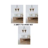 RSCOLLECTIONS Ahşap 2 Li Halatlı Rustik Avize Mutfak Avize 3 Adet Avantaj Paket
