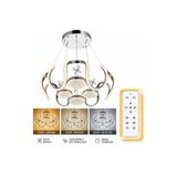 RSCOLLECTIONS Eliza 4 Top Simli Modern Sarkıt Led Avize Krom Simli Kumandalı