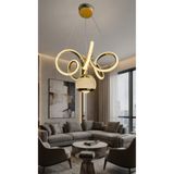 RSCOLLECTIONS Kıvrım Tekli Simli Yakamoz Top Modern Sarkıt Led Avize Kumandalı gold