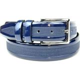 RSE Leather Goods Rse Leather Goodserkek Rugan Kemer - Vegan Deri - 3,5 cm Desenli - 130 cm - Lacivert